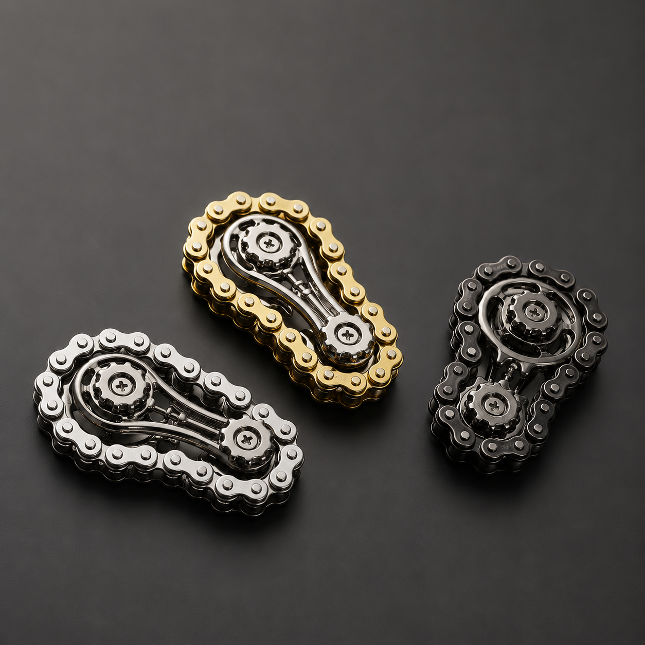 FidgetLab Gear Chain Spinner – Metalowy Spinner Łańcuchowy EDC